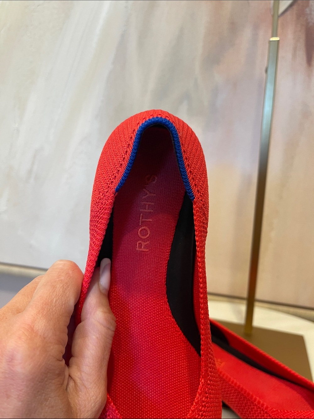 Rothy's Red Pointed Knit Flats - Size 6m - Picture 5 of 7